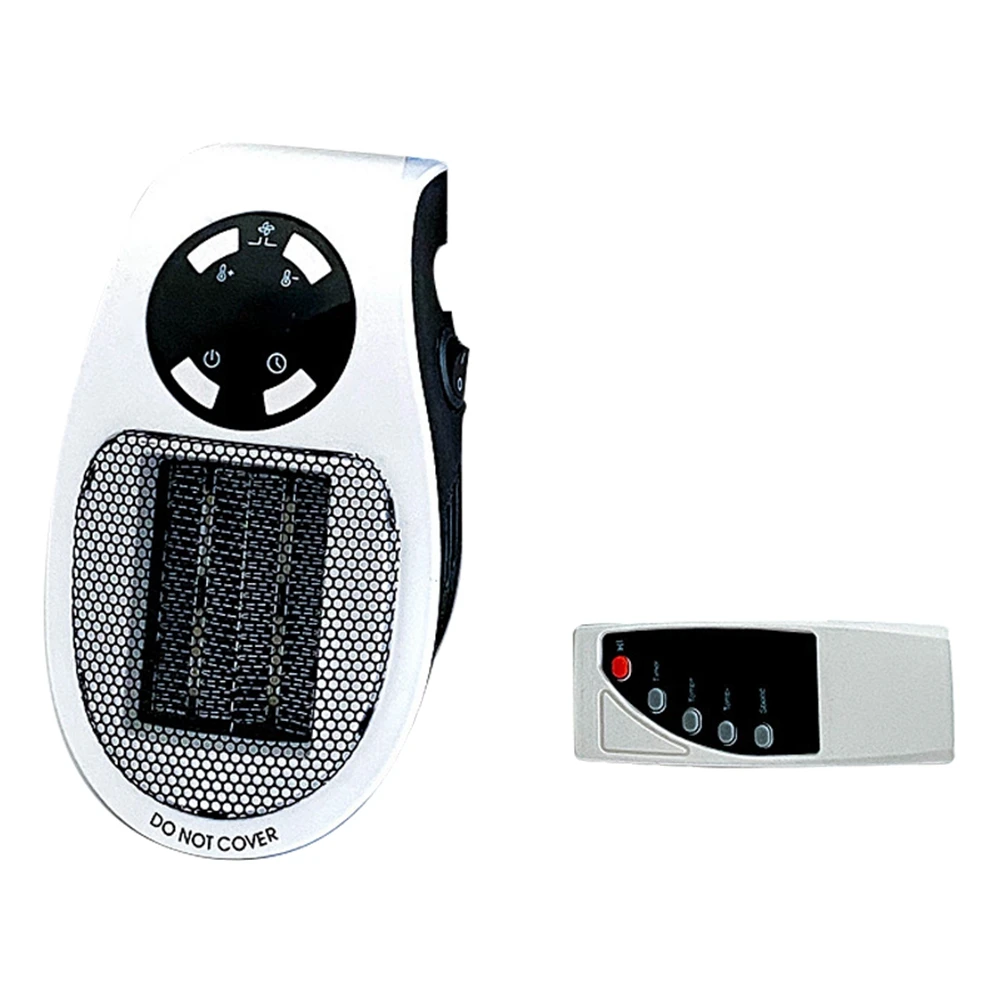

500W Space Heater, Wall Outlet Electric Space Heater with Adjustable Thermostat & Timer Compact for Office Home US Plug