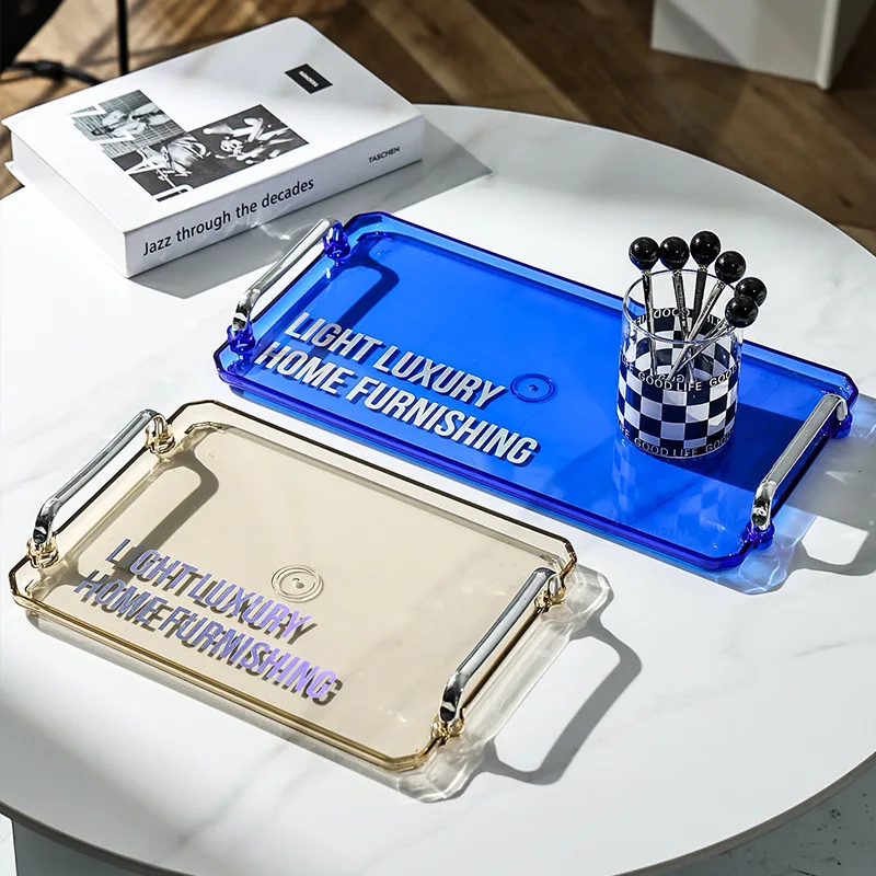 

Rectangular Tray Decorative Luxury Tea Tray Home Cup Put Tea Cup with Handle Living Room Plate Serving Plate