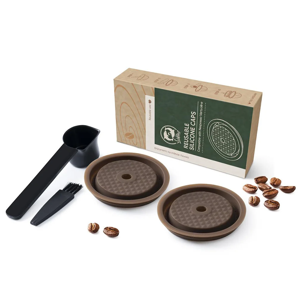 

Nestle Silicone Cover For Nespresso Vertuo Coffee Capsule Cup Reusable Pods Foil Refillable Self-Stic Aluminum Foils Bar Supply