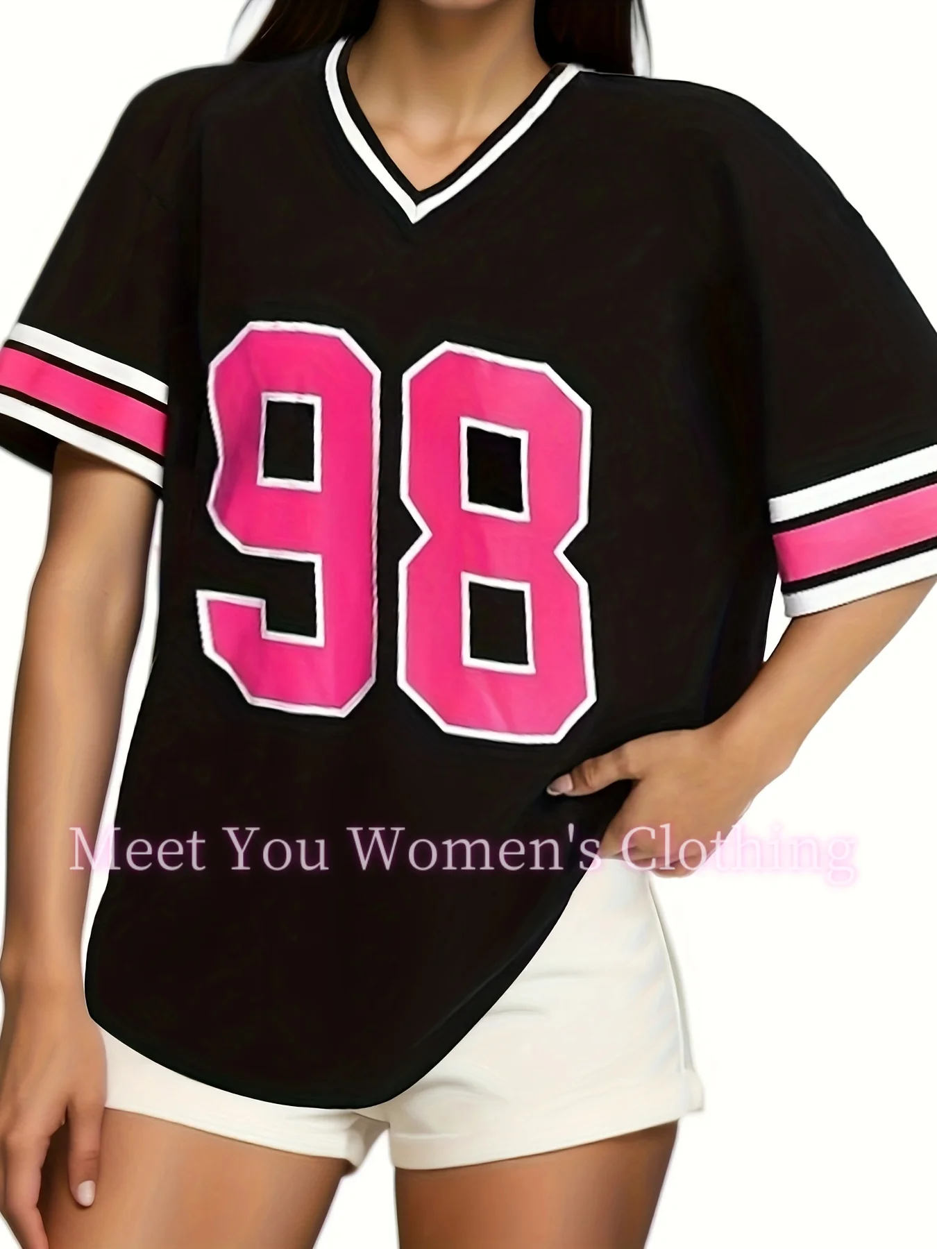 Футболка с принтом номер 98 женская летняя сексуальная футболка большого размера
