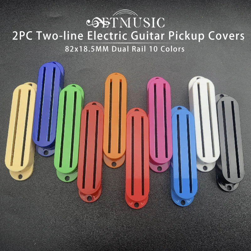 

2Pcs Plastic 82x18.5MM Dual Rail Electric Guitar Pickup Covers Two-line Pickup Covers 10 Colors for Choosing