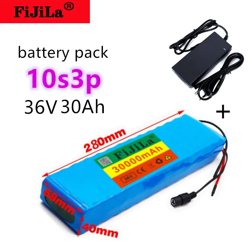 

Аккумулятор для электровелосипеда 10S3P, 36 В, 30 Ач, литий-ионный аккумулятор 18650, 500 Вт, высокая мощность и емкость 42 в, для мотоцикла, скутера с з...