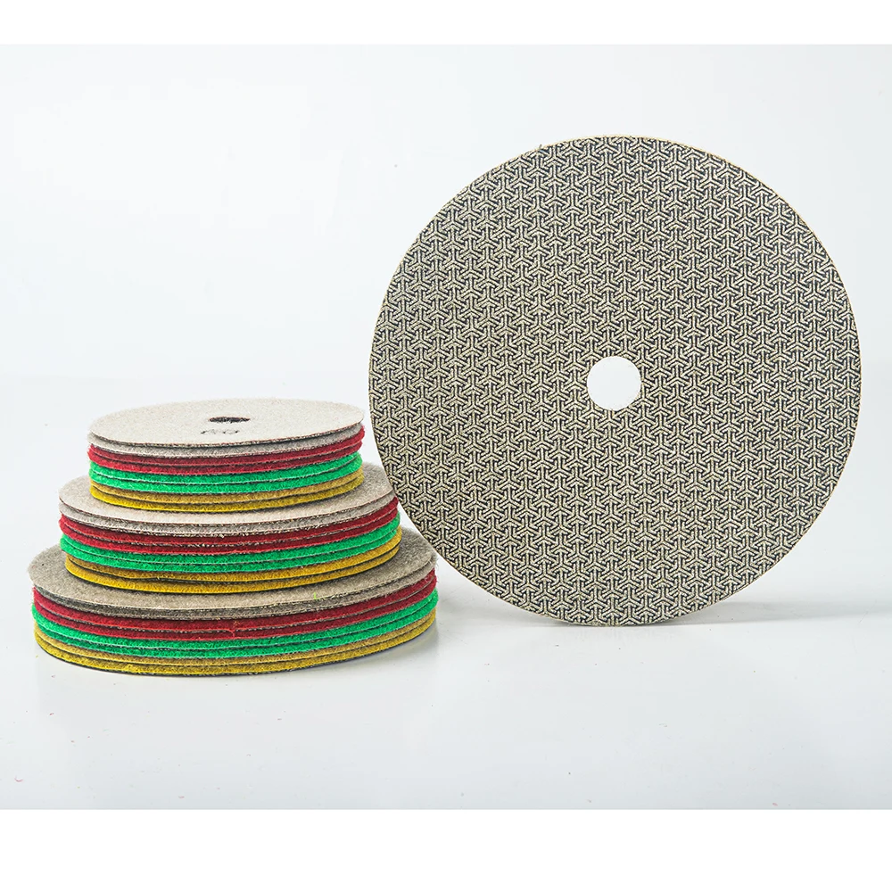 

3Inch 80mm Diamond Electroplating Polishing Pad Metal Electroplated Grinding Soft Disc For Concrete Granite Marble Stone Sanding