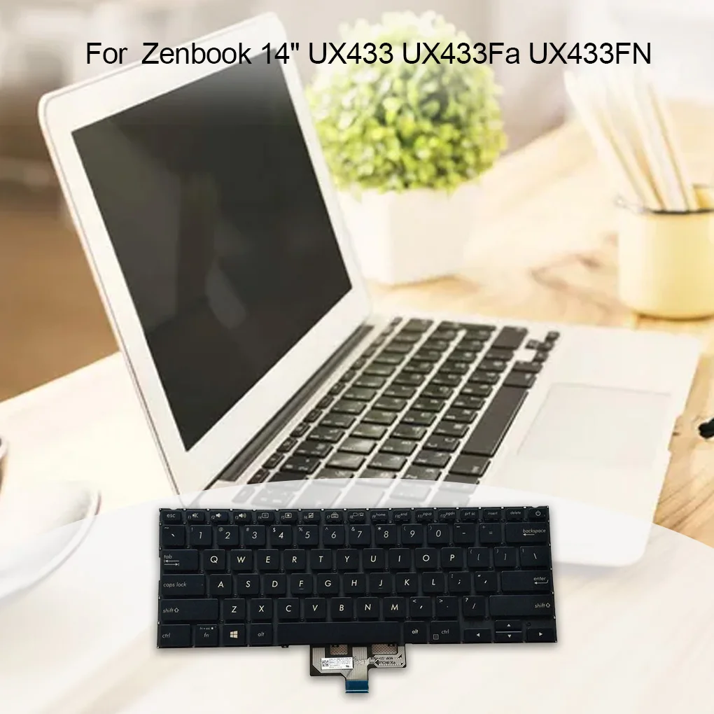 

Laptop Keyboard Replacement for Asus Zenbook 14" UX433 UX433Fa UX433FN Ultra-thin Keypad Original Genuine US Layout