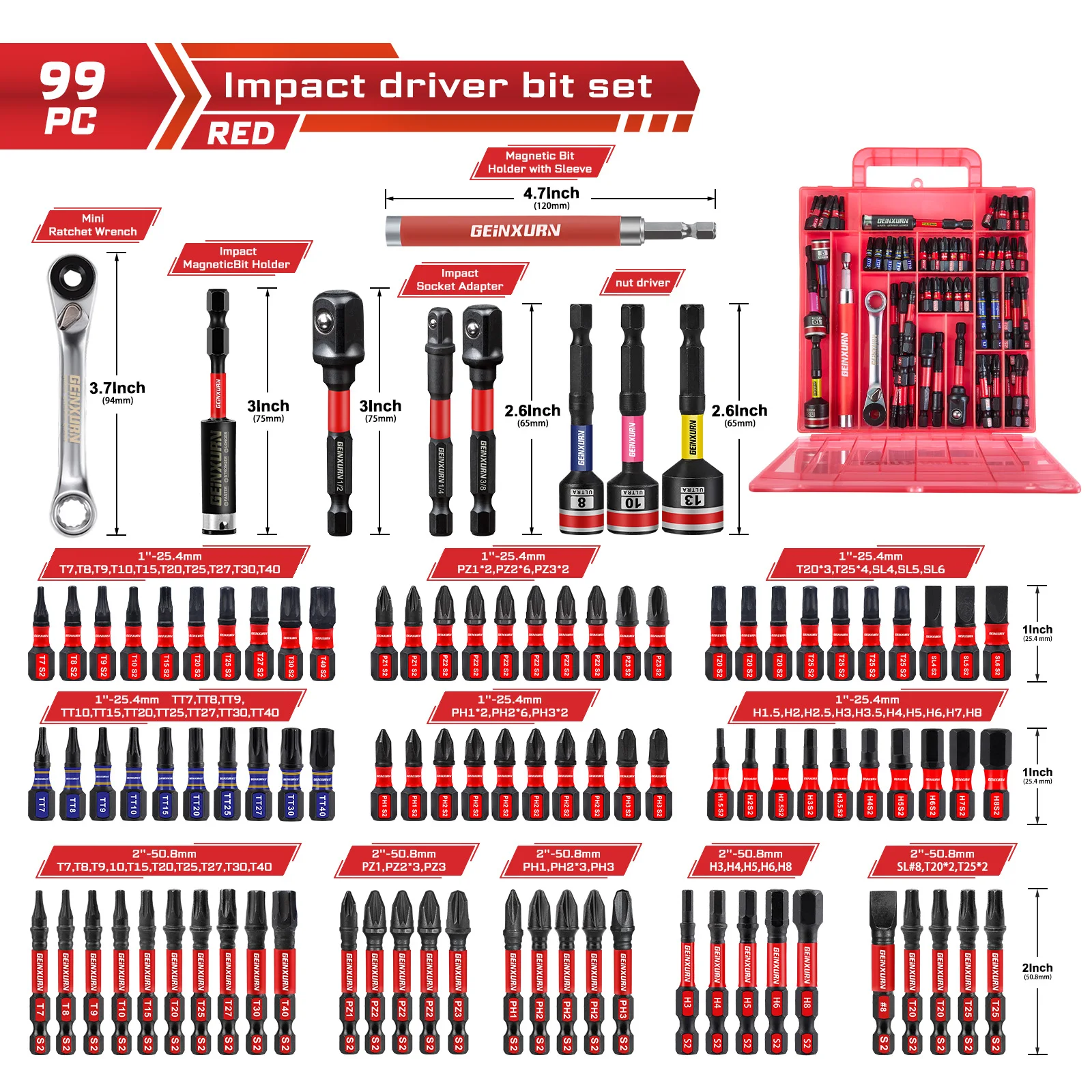 

Набор магнитных отверток Geinxurn 99 предметов