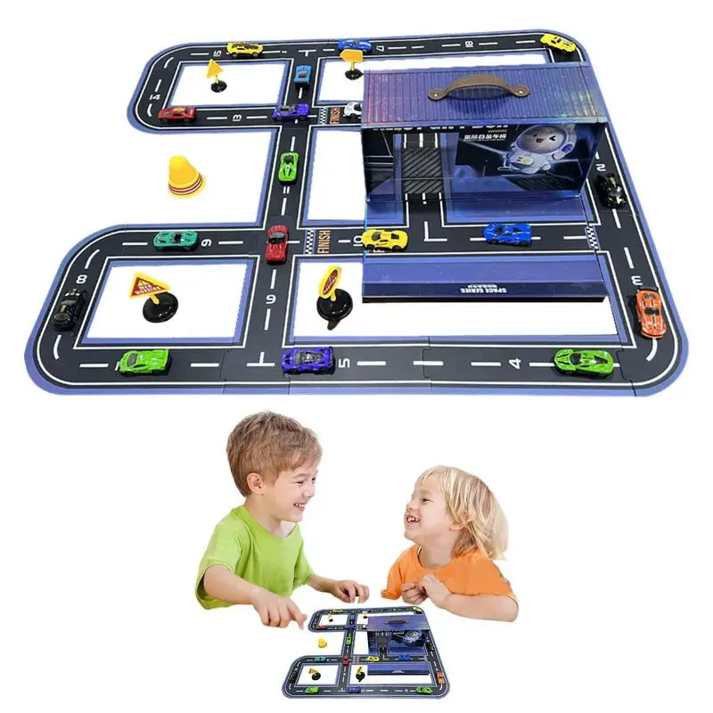 

Cars Race Track Toy Race Cars Sports Car Set Enhance Parent-child Interaction Cool Supercar Shape Space Theme For Puzzle Lovers