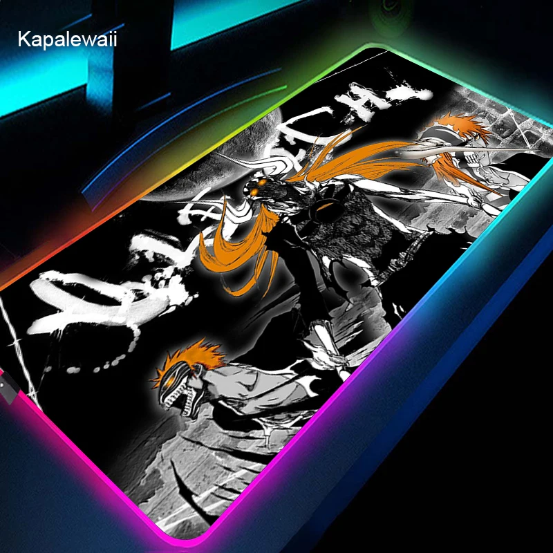 

Game Mouse Pad RGB Animation Azur Lane Gaming Accessories Glow Laptop Mousepad PC Gamer Carpet LED Backlit CSGO Soft Desk Mat
