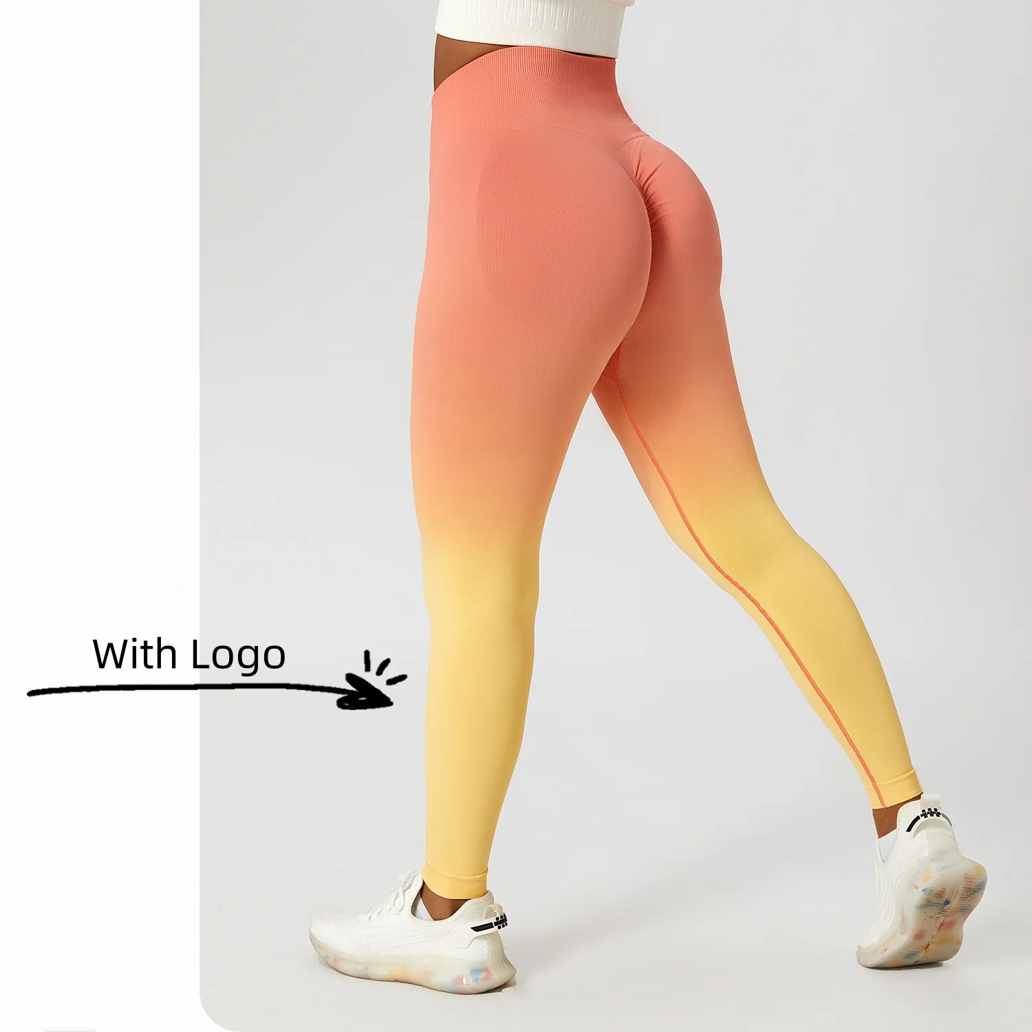

Gradient Color Yoga Pants Women's Sports Leggings High Waist Tummy Running Fitness Pants High-waisted Yoga Pants Non-slip Design