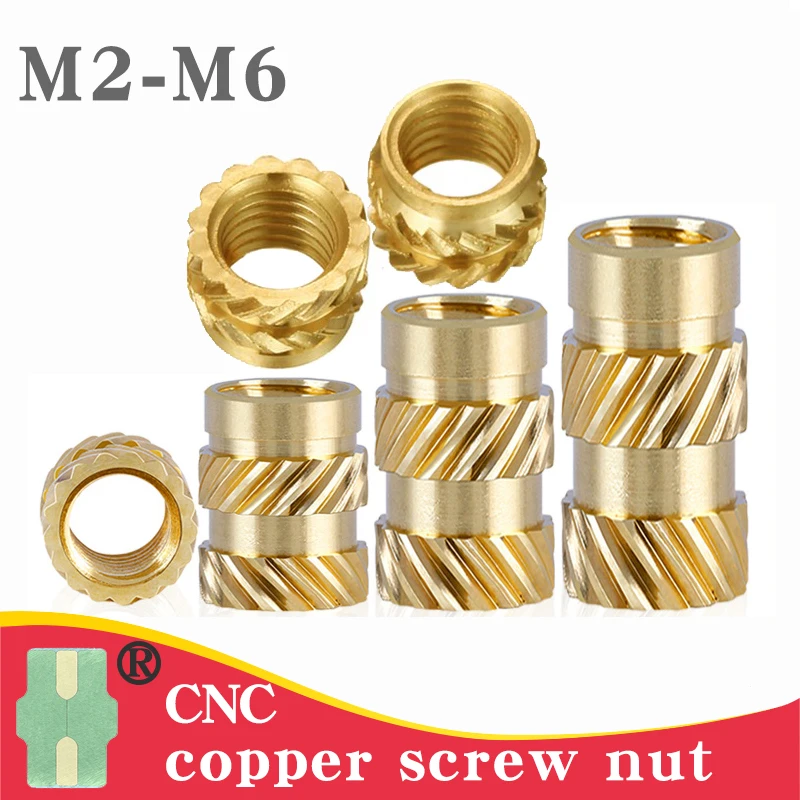 

Brass Hot Melt Insert Knurled Nut Thread Heat Molding SL-type Double Twill Injection Embedment Nut For 3D PrinterM2M2.5M3M4M5M6
