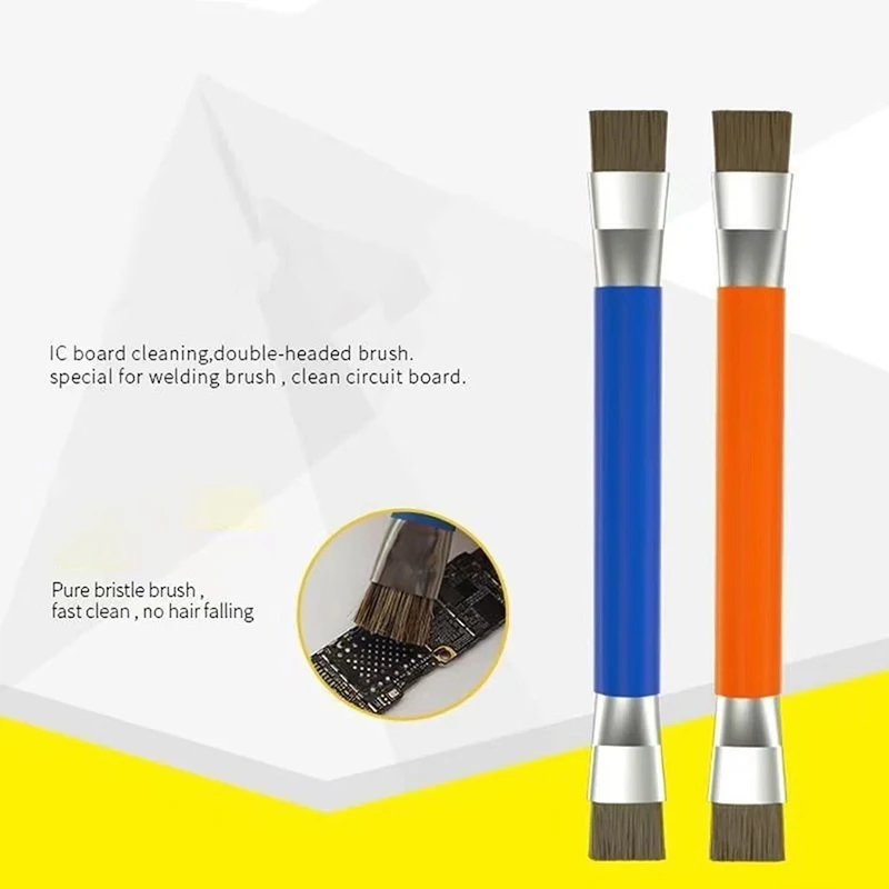 

1 шт., щетка с двойной щетиной для ремонта, инструмент для склеивания, щетка с антистатической щетиной, основная плата, очистка схемы IC, удаление пыли