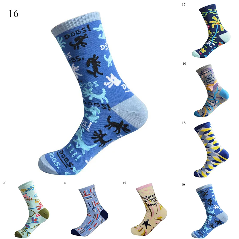 

Модные цветные осенне-зимние чулки женские носки хлопковые носки индивидуальные прямые модные Мультяшные творческие Носки