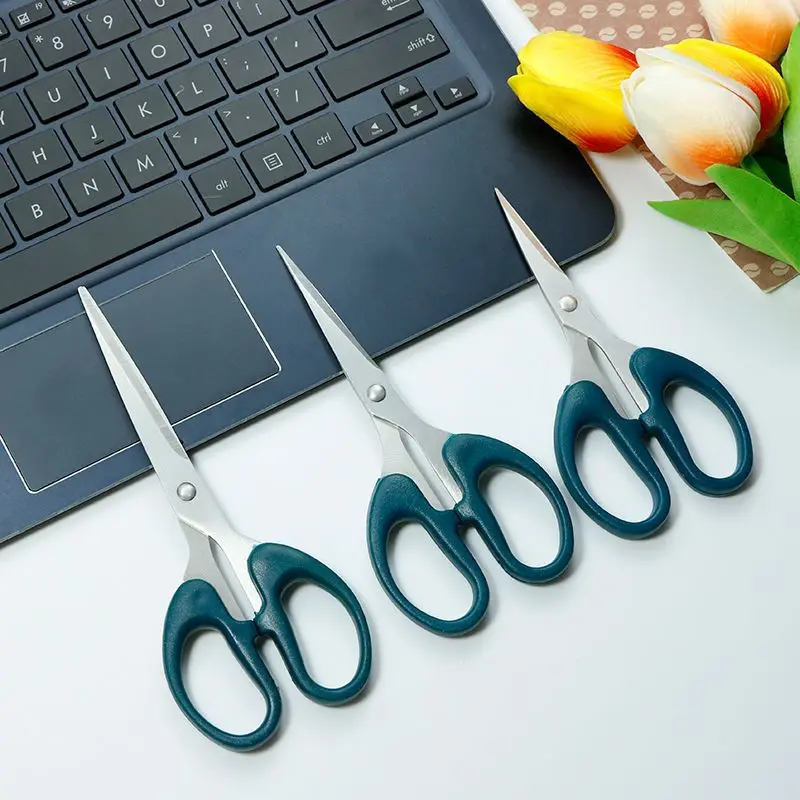 

Stationery Scissors Dark Green Office Scissors Stainless Steel Household Scissors Portable Student Scissors Supplies One Piece D