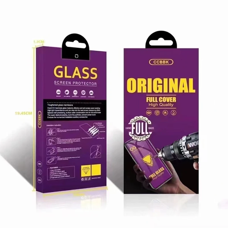 

Golden Armor Tempered Glass OG Screen Protector for iPhone 14 13 12 11 Pro XS Max X XR 7 8 Full Glue Big Curved With Retail Box