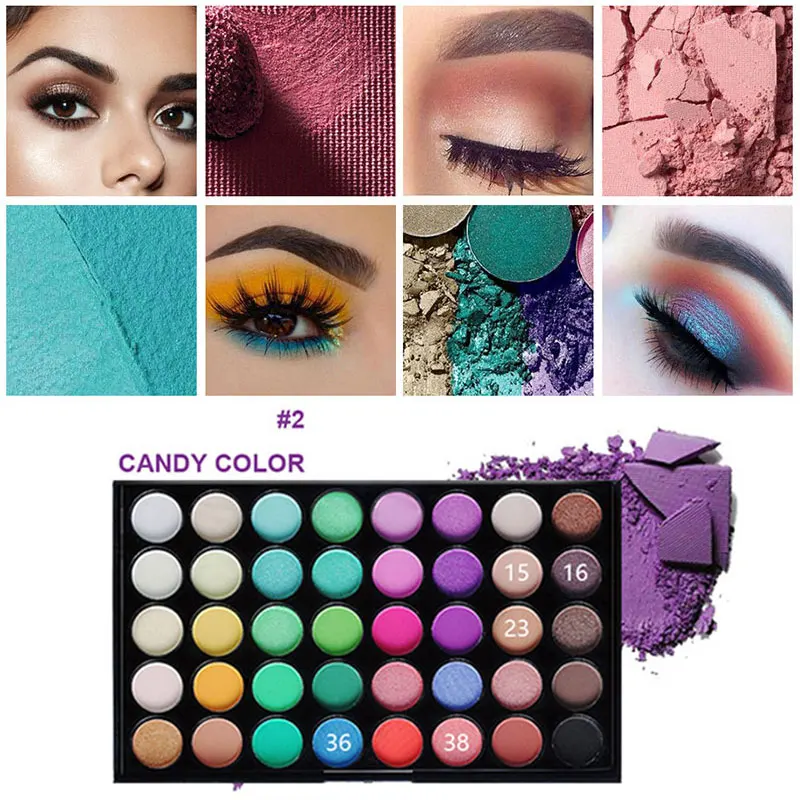 

40 Colors Eyeshadow Eye Shadow Earth Color Candy Color Eyeshadow Palette Waterproof Cosmetics Make Up Long Lasting Beauty Plate