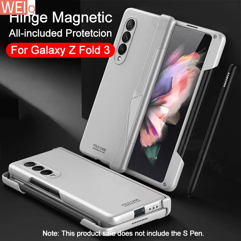 

Magnetic Hinge Protection Case For Samsung Galaxy Z Fold 3 All-included Anti-knock Plastic Cover For Galaxy Z Fold3 Funda ZFOLD3