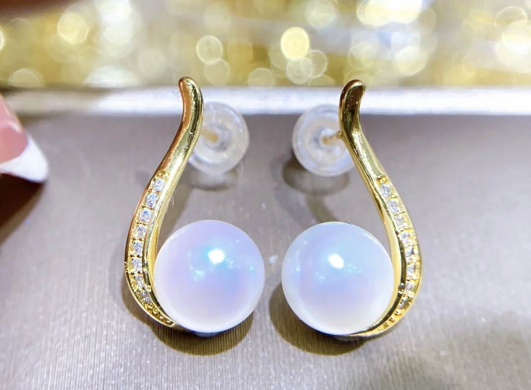 

Серьги-гвоздики женские ручной работы, классические ювелирные украшения из натуральной пресной воды