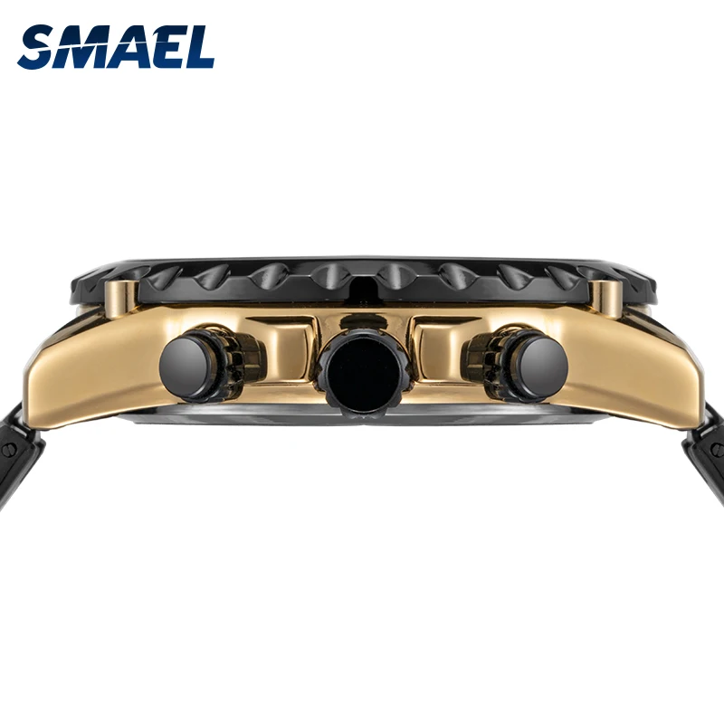 SMAEL Watch recreational men's steel band leisure business 9006 Waterproof night light dial quartz core Men Relogio Masculino | Наручные