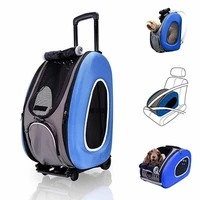 pet trolley case travel large capacity cats carrier outdoor breathable car cat dog bag suitable for luxury puppy backpacks