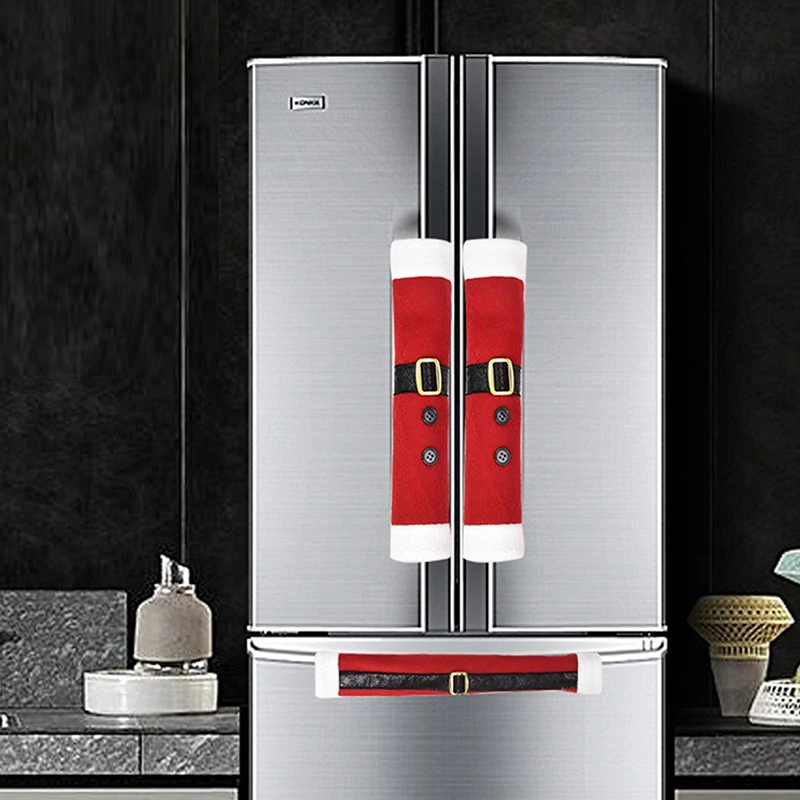 1 комплект рождественская крышка для ручки холодильника тканевая микроволновая