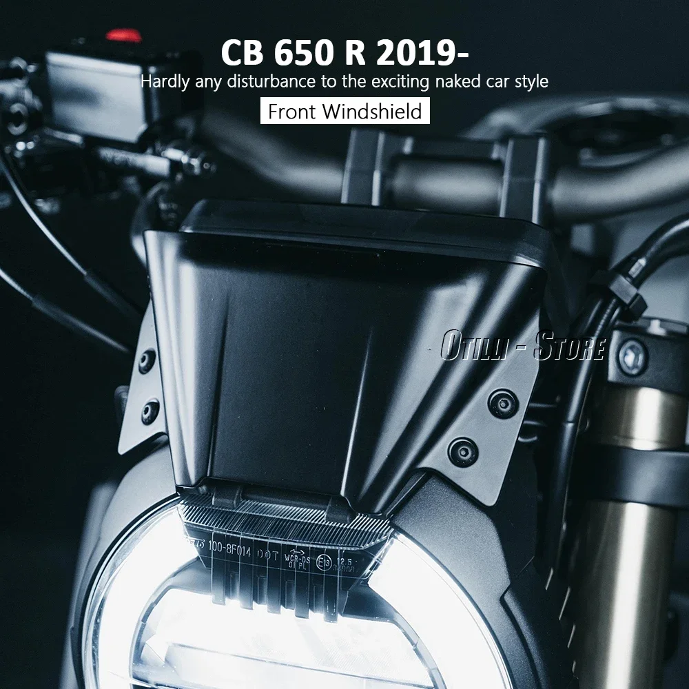 Фото CB650R 2019-2023 2022 2021 Аксессуары для мотоциклов: ветровое стекло, защитный экран, черный комплект для HONDA CB 650 R CB 650R №3