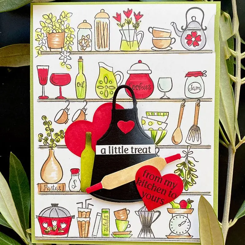 Фартук перчатки баннер рамка для заметок металлические штампы и прозрачные