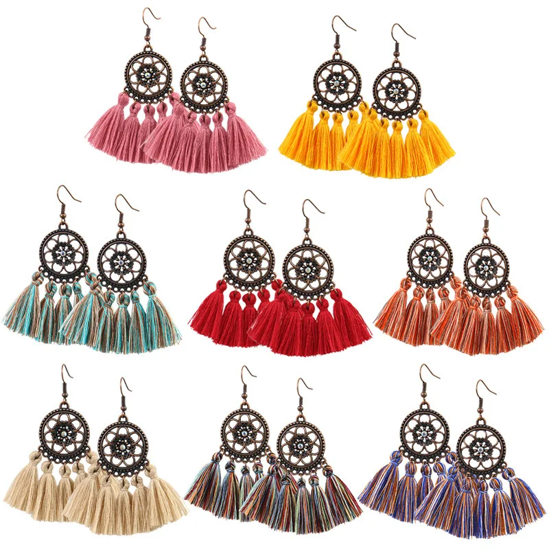 

Wholesale Bohemian Earrings Female Fashion Creative Fan-Shaped Ornament