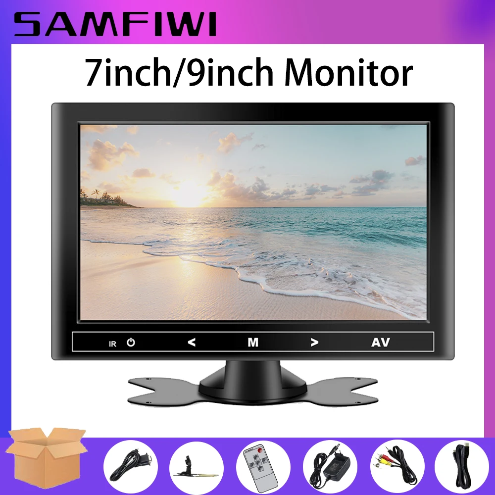 7/9 Inch Car LCD Monitor HD HDMI/VGA/AV TV&PC DVD Player Camera Car Rear View Headrest Monitor Parking Rearview System