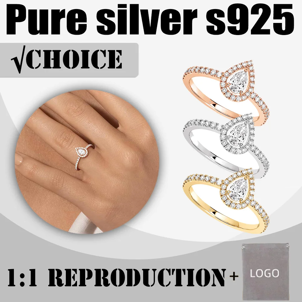 Модное и высококачественное элегантное кольцо из чистого серебра 925 пробы с