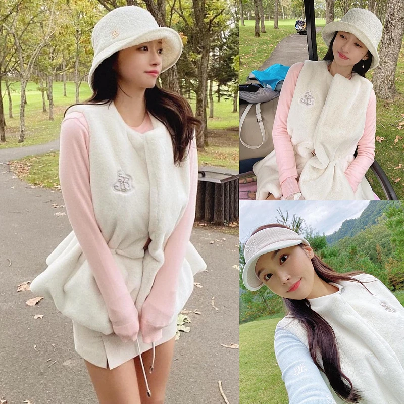 

Autumn And Winter New Golf Women's Plush Warm-keeping Elathe Waist Skin-friendly Soft Sports Fashion Socialite Sleeveless Jacket