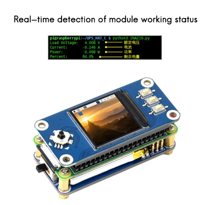 Модуль ИБП Waveshare для источника питания Raspberry Pi Zero с аккумулятором поддерживает
