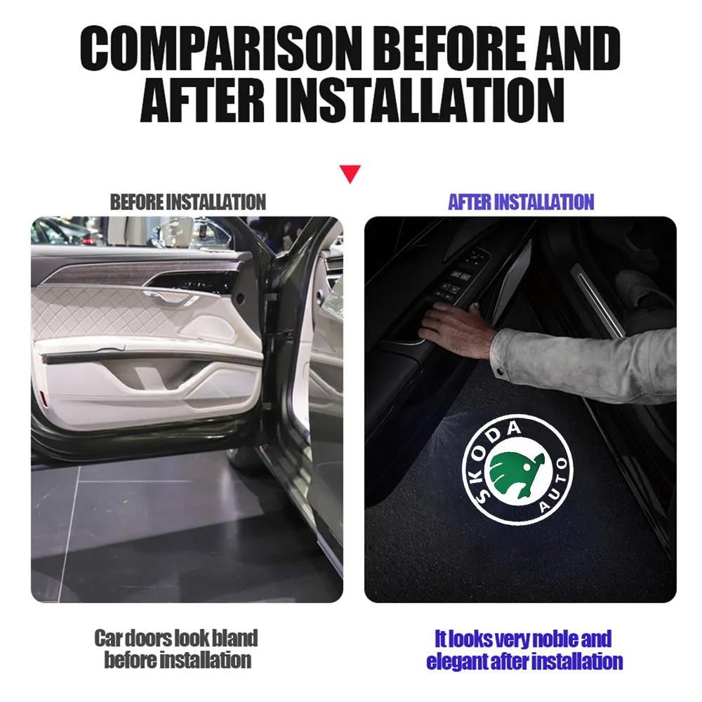 124 шт. для Skoda Rapid Fabia Octavia Kamiq Kodiaq Karoq Roomster Yeti Superb: Светодиодный лазерный проектор-фонарь для приветствия в двери автомобиля (art.: 3920db90ab2eb) - 3920db90ab2eb