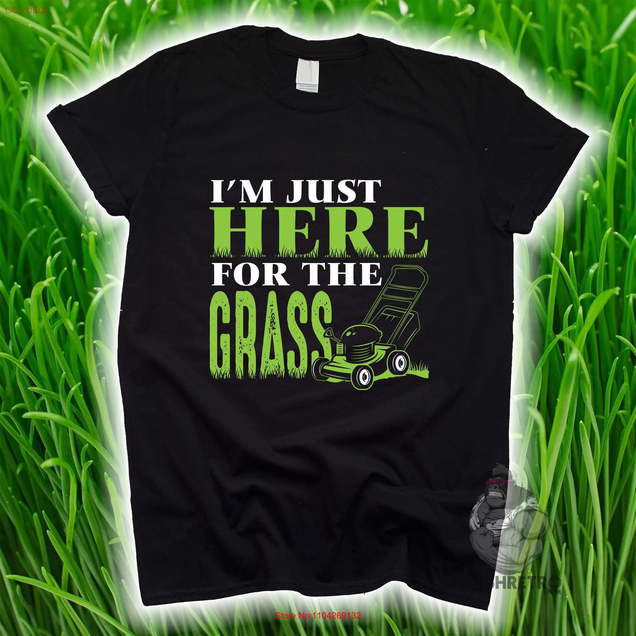 Футболка Я просто здесь для травы папы ландшафтный дизайн газонокосилка