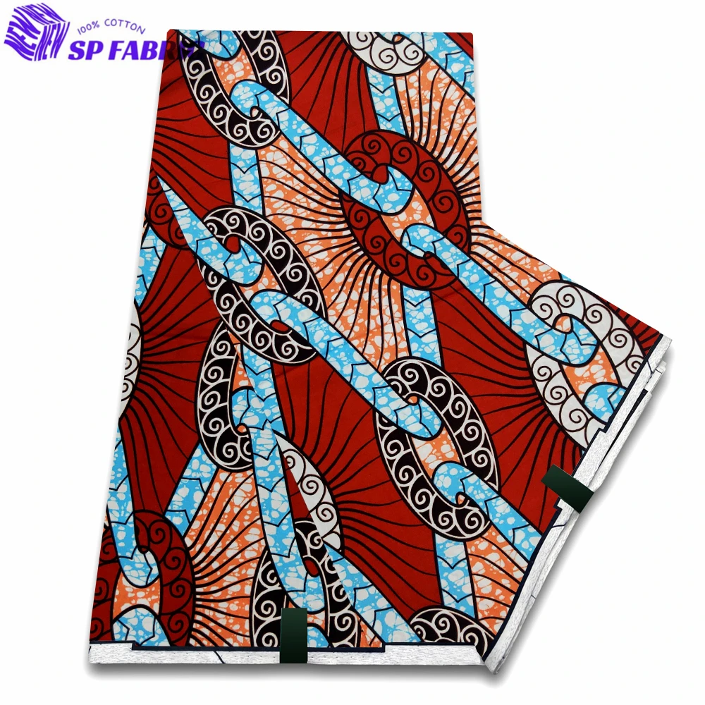 

100% Original Real Super Fabric Ankara Fabric African Wax Fabric Ankara Block Prints Batik Dutch Fabric 6yards For Wedding VL-58