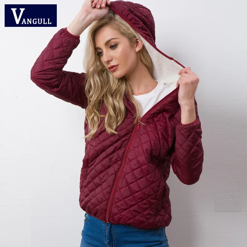 Women 'S Cotton Clothes Short Casual Large Size Lightweight Fleece-Lined Thickened Lamb Wool Hooded Cotton Coat Women Parka