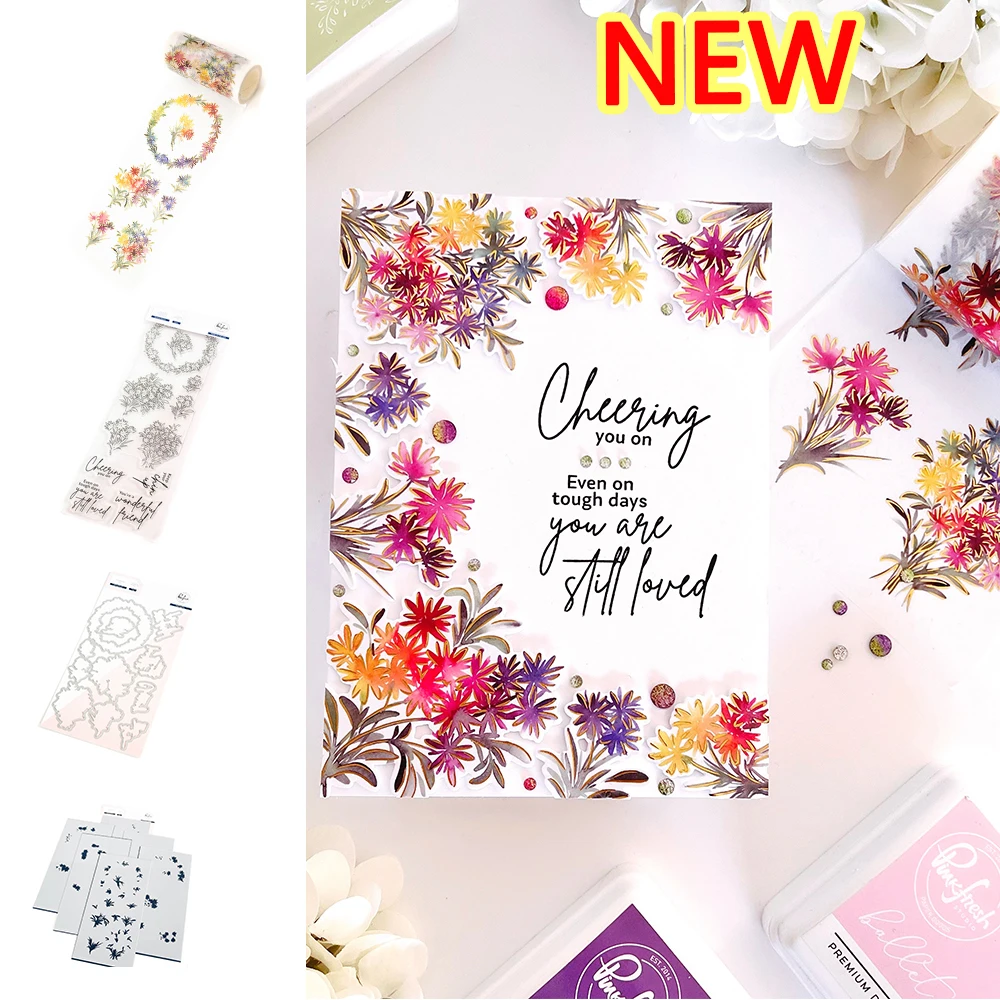 

Rainbow Daisies 2023 New Metal Cutting Dies Stamps Stencil Decoration For Scrapbooking Craft Diy Album Template Decor Model