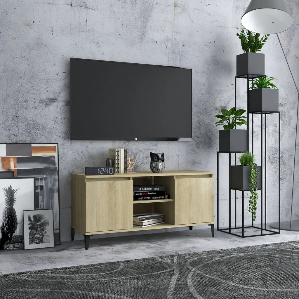 

TV cabinet with metal feet Oak sonoma 103,5x35x50 cm