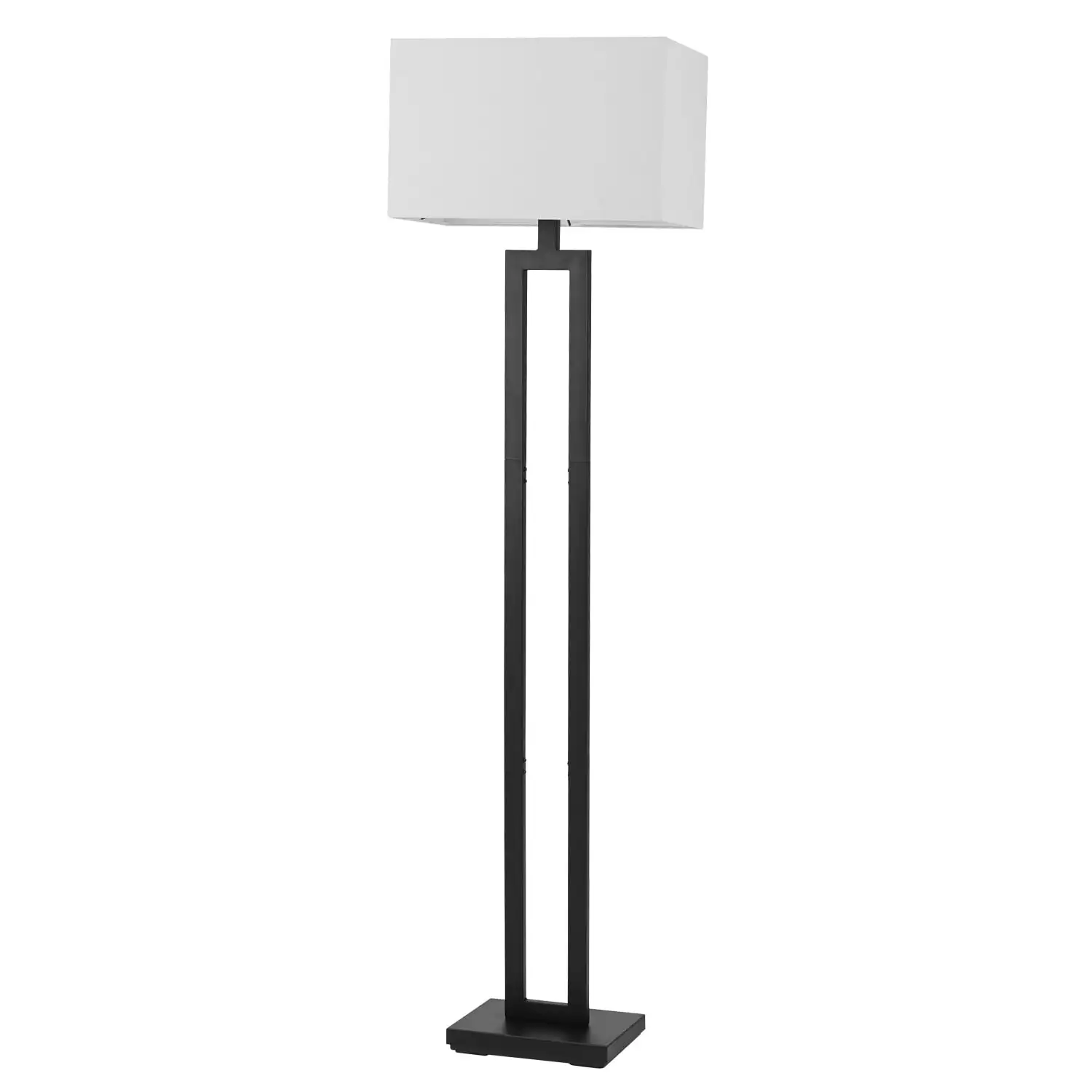 

HMTX D'Alessio 58" Matte Black Floor Lamp with White Linen Shade, 67046