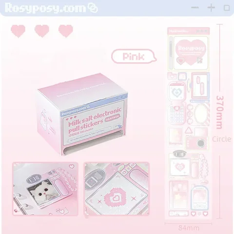 1PC Kawaii Adtenhor American Y2K Adesivo de papelaria brilhante CD Phone Glitter Diy Decorative Scrapbook Journal Student Supplies