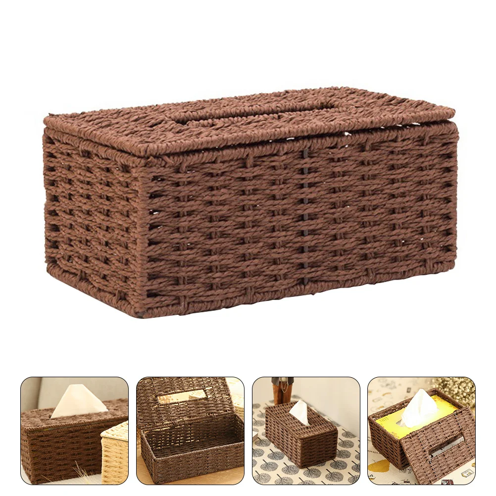 

1pc Tissue Box Holder Paper Box Cover Office Napkin Box Paper Roll Holder Box Rectangular Tissue Box Multipurse Tissue Box