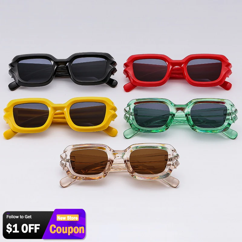 

2023 Ins Fashion Rectangle Frame Sunglasses UV400 for Men Women Street Style Punk Y2K Eyewear Sun Shade Glasses