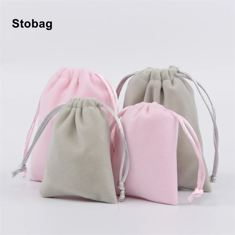 

StoBag 5pcs Jewelry Gift Cosmetic Drawstring Packaging Bags Flannel Cotton Reusable Candy Small Storage Wedding Pocket Pouches