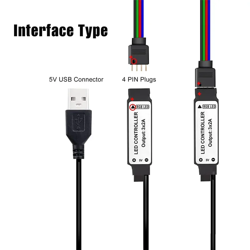 USB флэш-контроллер флэш-лампа 5 В флэш-Пульт с 24 флэш-лампами для 5050 3528 RGB