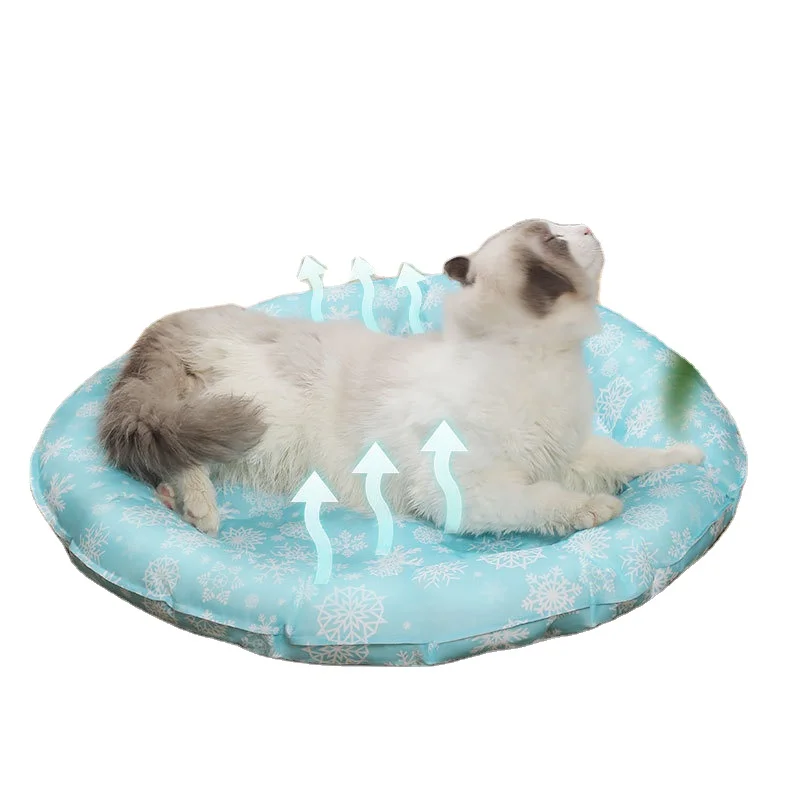 

Удобный и портативный многофункциональный матрас для домашних животных со съемной подкладкой из ледяного шелка, моющаяся летняя охлаждающ...