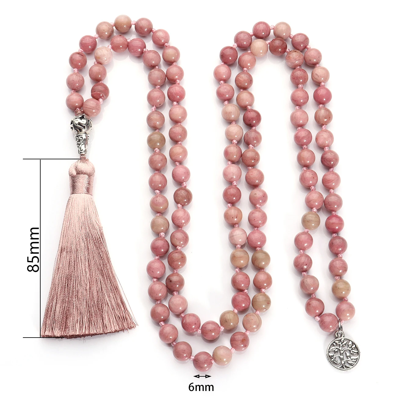 Ожерелье OAIITE из натурального камня 6 мм 108 бусин мала-колье с подвеской в виде