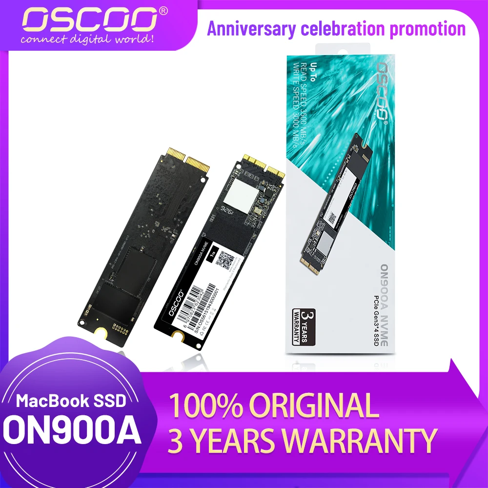 ON900A SSD жесткий диск PCIe 256 ГБ 512 1T для Macbook Pro A1502 A1398 Air A1369 A1466 A1465 Mac mini A1347 | Компьютеры и