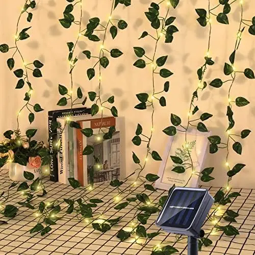

Solar wreath outdoor light, 100LED 10M artificial ivy solar string light, LED outdoor garden solar light, 8 modes, waterproof so