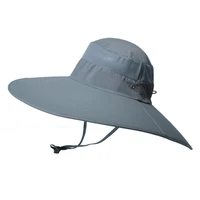 hot mens 15cm big wide brim fisherman hat outdoor waterproof sun hat mountaineering cap fashion panama hat fishing hats unisex