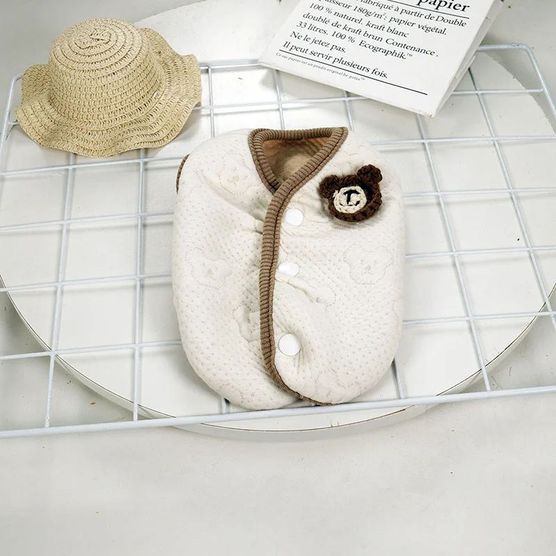 Новинка зимняя одежда для домашних животных жилетка с медведем собак хлопковая