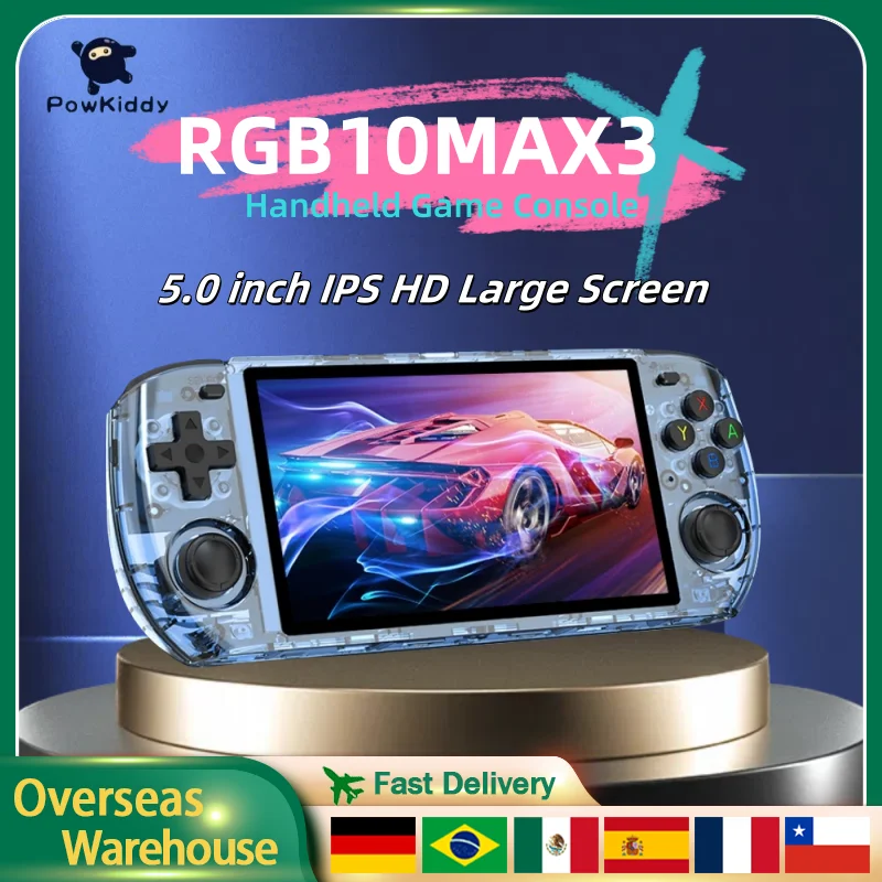 POWKIDDY RGB10MAX3 Ретро портативная игровая консоль 5-дюймовый IPS-экран 1280*720 игровой