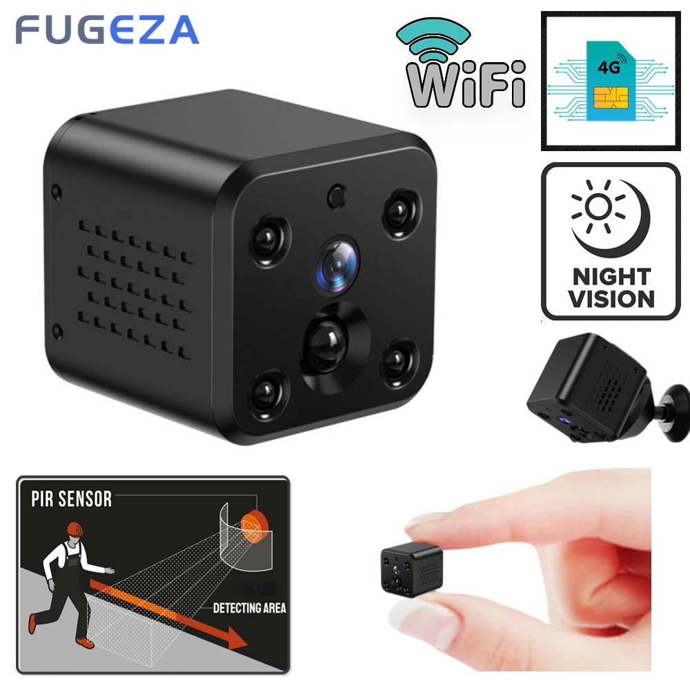 

Mini Camera 4G SIM Card 4MP Built in 2100mAh Battery IP Video Record IR Night Vision Surveillance Security CCTV Micro Camcorder